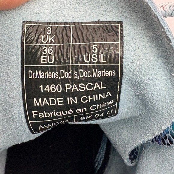 Dr Martens 1460 Pascal Mermaid Iridescent Texture Combat Boots Women US 5 - Picture 5 of 6